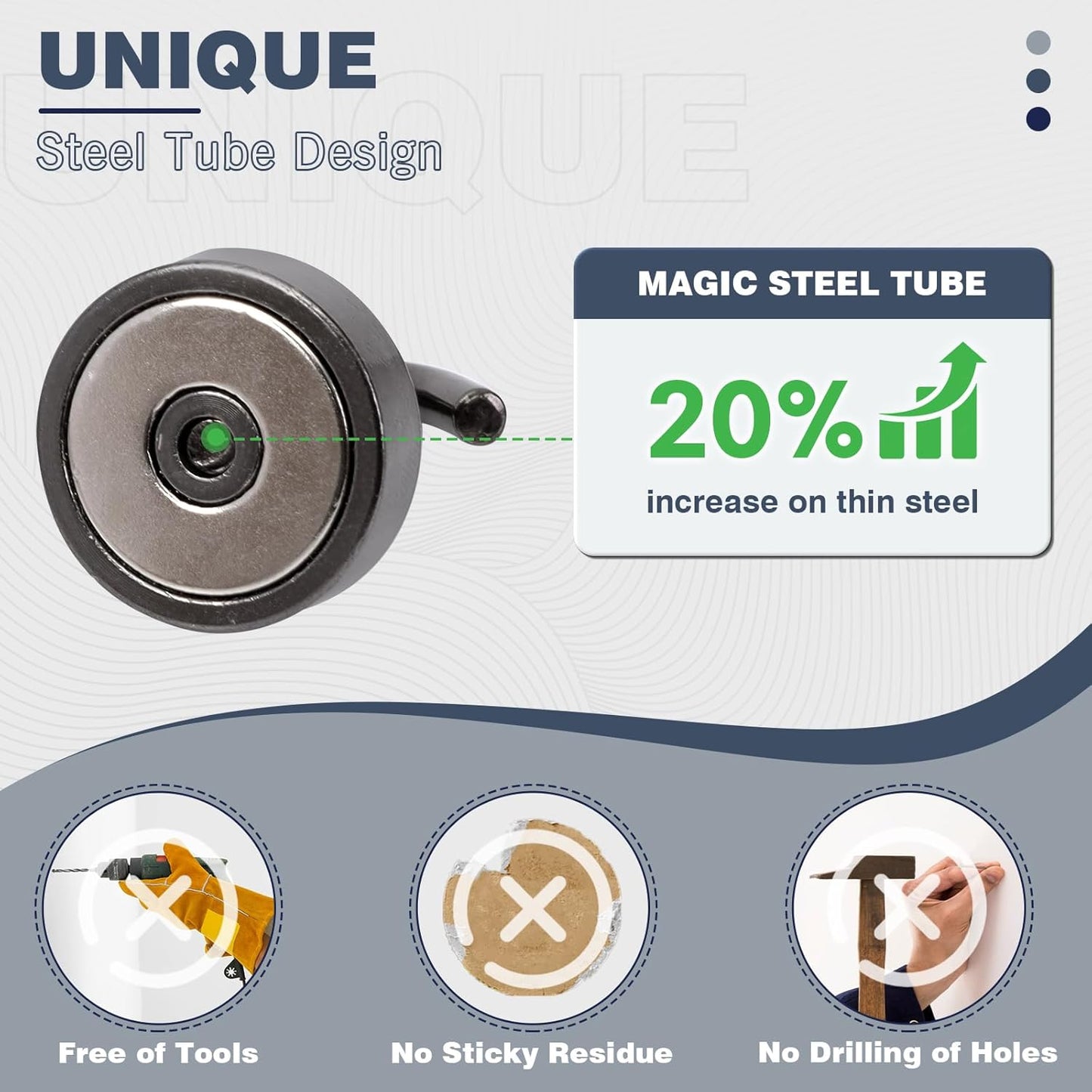 Neosmuk Magnetic Hooks, Cruise Ship Essentials, 40lb+ Heavy Duty Magnetic Hooks for Cruise Cabins, Refrigerator, Grill, Hanging, and Travel | Extra Strong Must-Haves Magnet Hook,Gunmetal,Pack of 10