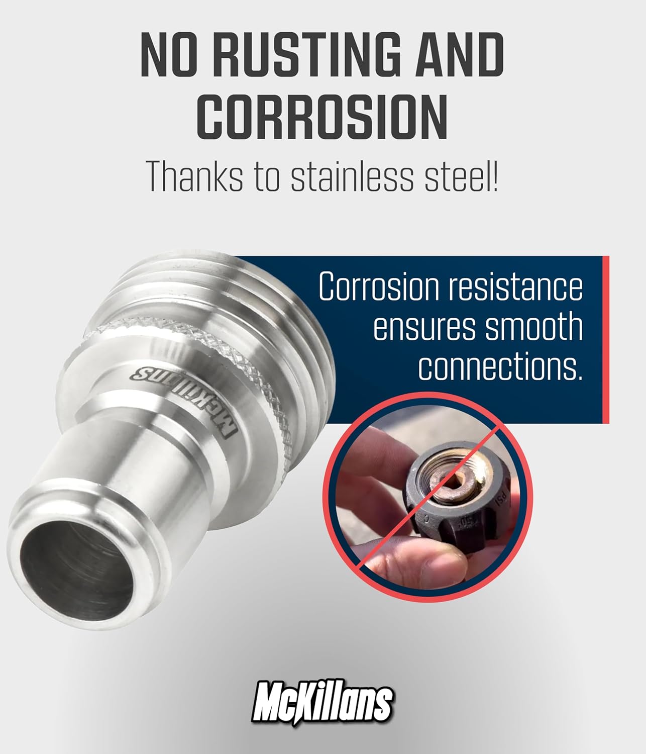 McKillans® Water Hose Quick Connect [Universal FIT] 3 Pack - Stainless Steel Quick Connect - Garden Hose Quick Connect Stainless - Durable Quick Connect Garden Hose Fittings - Easy Instant Connection