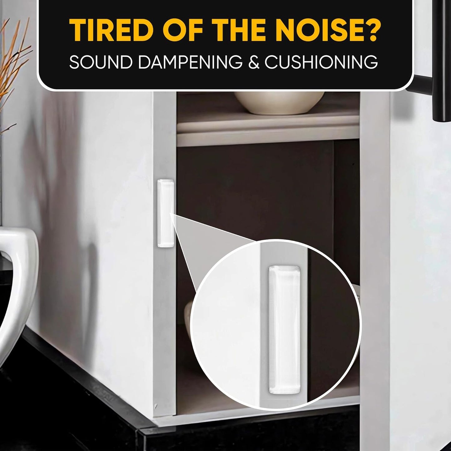 25 Door Slam Bumper Bars – Self-Adhesive Silicone Silencer Strips, Anti-Slam Noise Dampening Pads for Doors, Closets, Furniture, Soft Close Rattle Stopper, Door Protector – Vellax