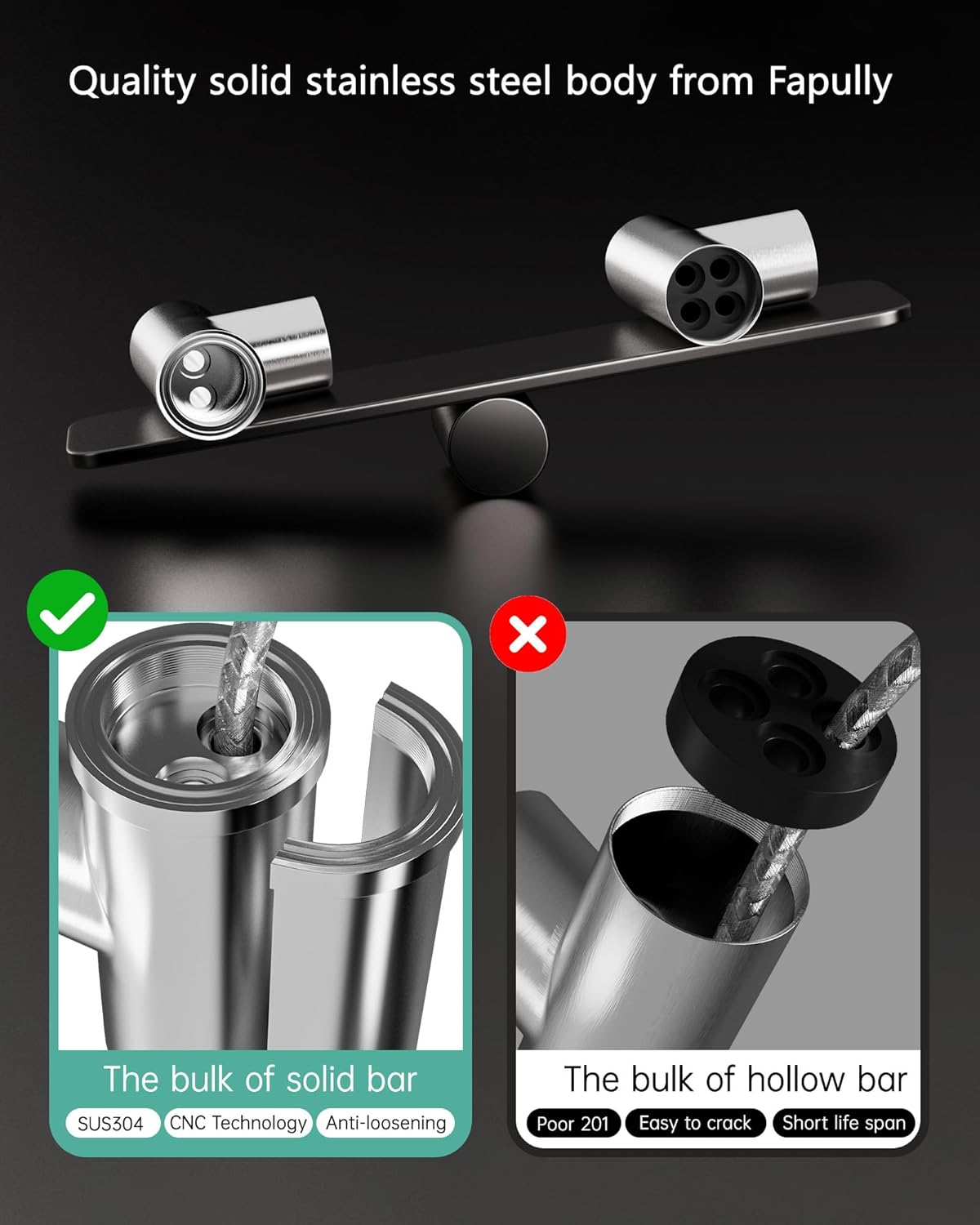 Fapully Commercial Pull Down Kitchen Sink Faucet with Sprayer Brushed Nickel