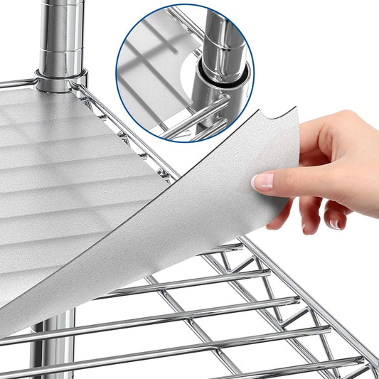 Shelf Liners for Wire Shelf System: Set of 5 in Clear: 24 x 60 inch: Plastic Wire Shelving Shelf Mats