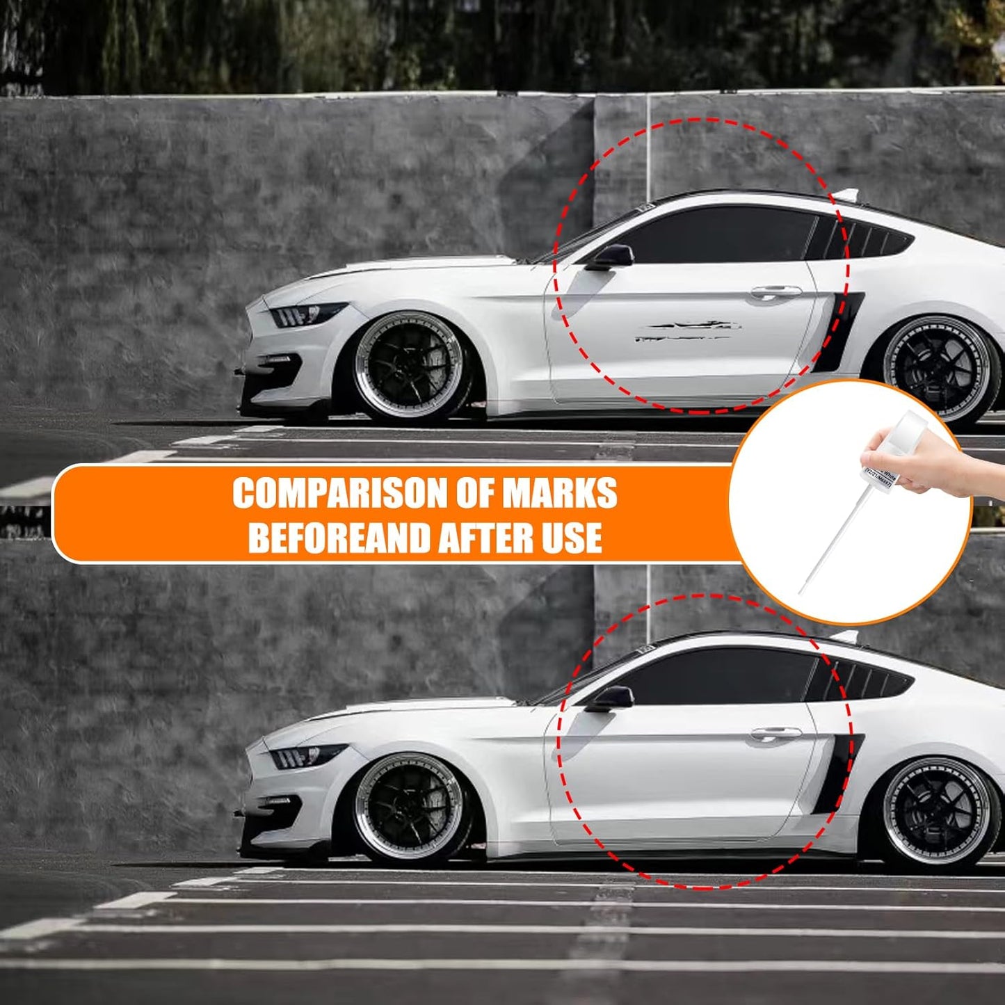 YZ/Z1/M6887 Oxford White Touch Up Paint for Ford, Car Paint Pen Scratch Repair Two-In-One Touch Up Paint, Premium Car Scratch Remover for Deep Scratches