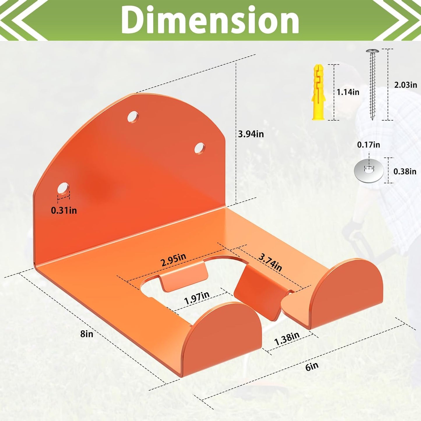 Trimmer Rack Wall Mount Heavy Duty Weedeater Hanger for Garage Wall Bracket Garage Organizer Weed Eater Hanger for Grass Trimmer, Garden Tools 1 Pack