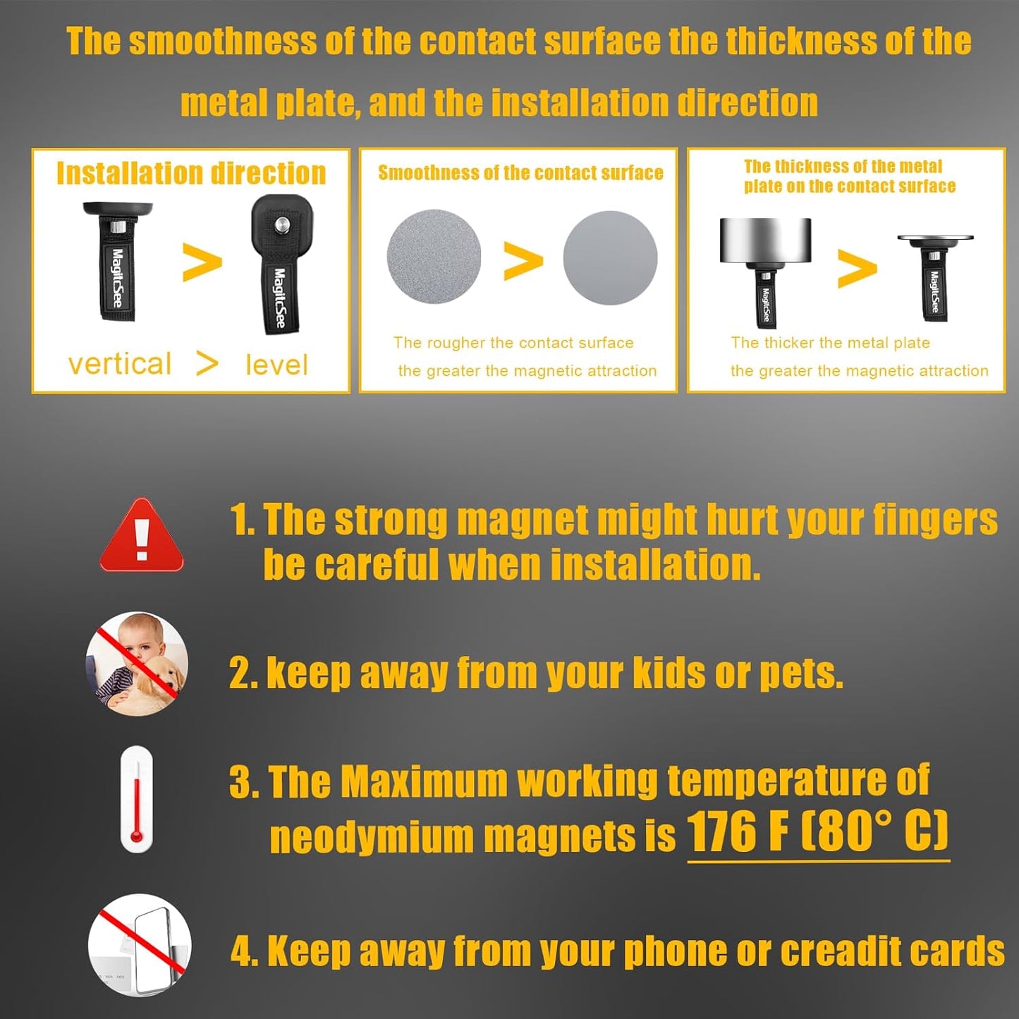 2 Pack Heavy Duty Magnetic Hook Straps for Extension Cords, Powerful Cruise Garage Storage Hook Ties for Hanging Cables, Garden Hoses Ropes, Workshop Tool Box Magnet Organize Hangers for Tools