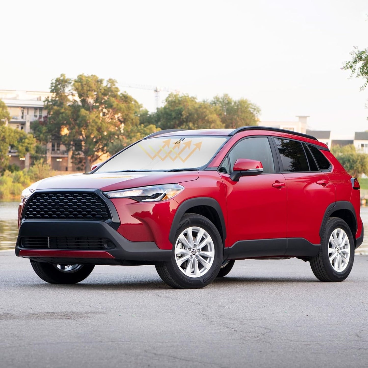 Sun Shade for Corolla Cross Windshield Sunshades Cover Custom Fit 2022-2023 2024 2025 2026 Toyota Corolla Cross (Not for Corolla) Accessories Front Window Shields Sun Visor Protector Blocks UV Rays