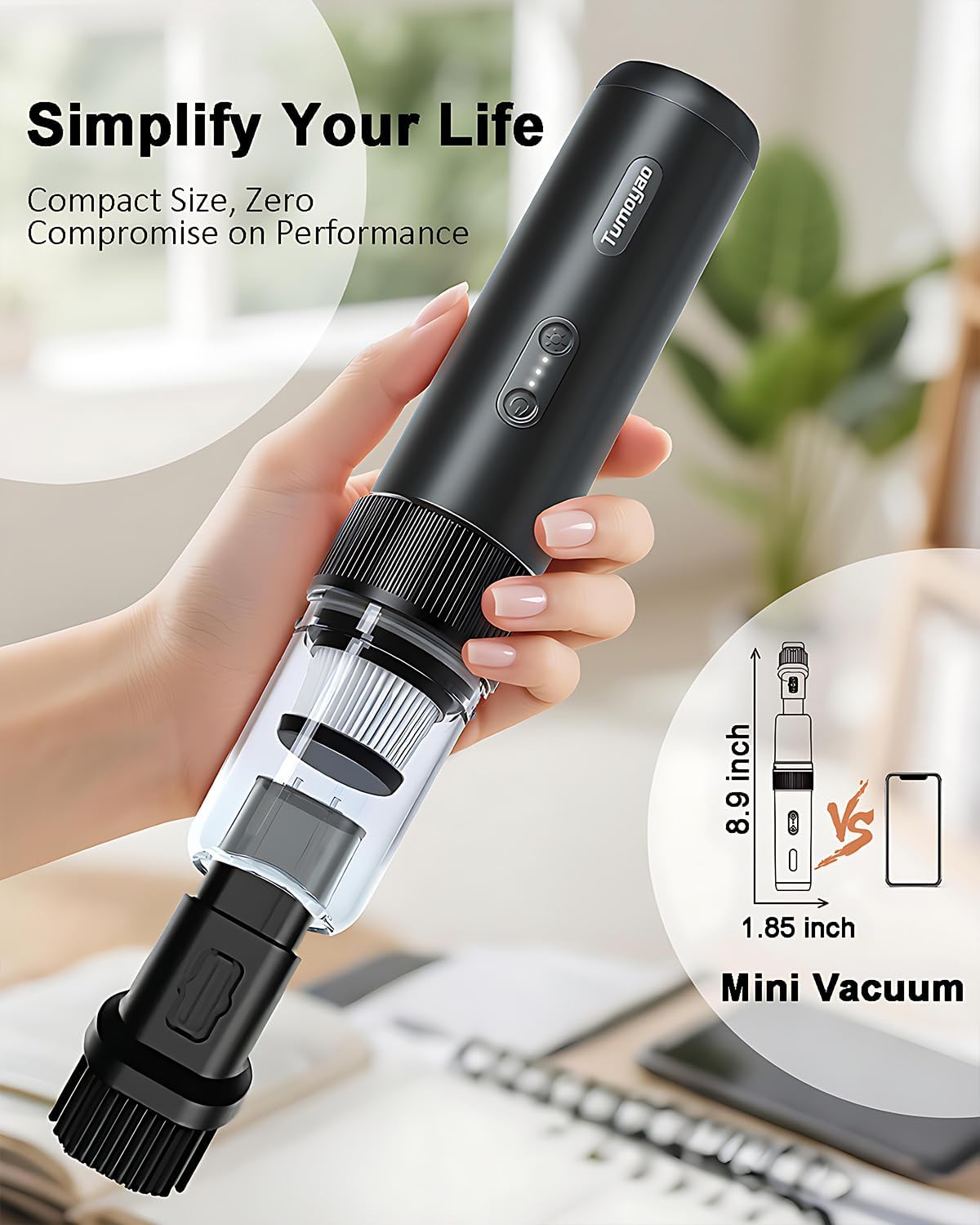 Car Vacuum Portable Cordless, 21000PA Handheld High Power Suction & Blower, Small Cordless Handheld Vacuum Cleaner for Car, Home, Office