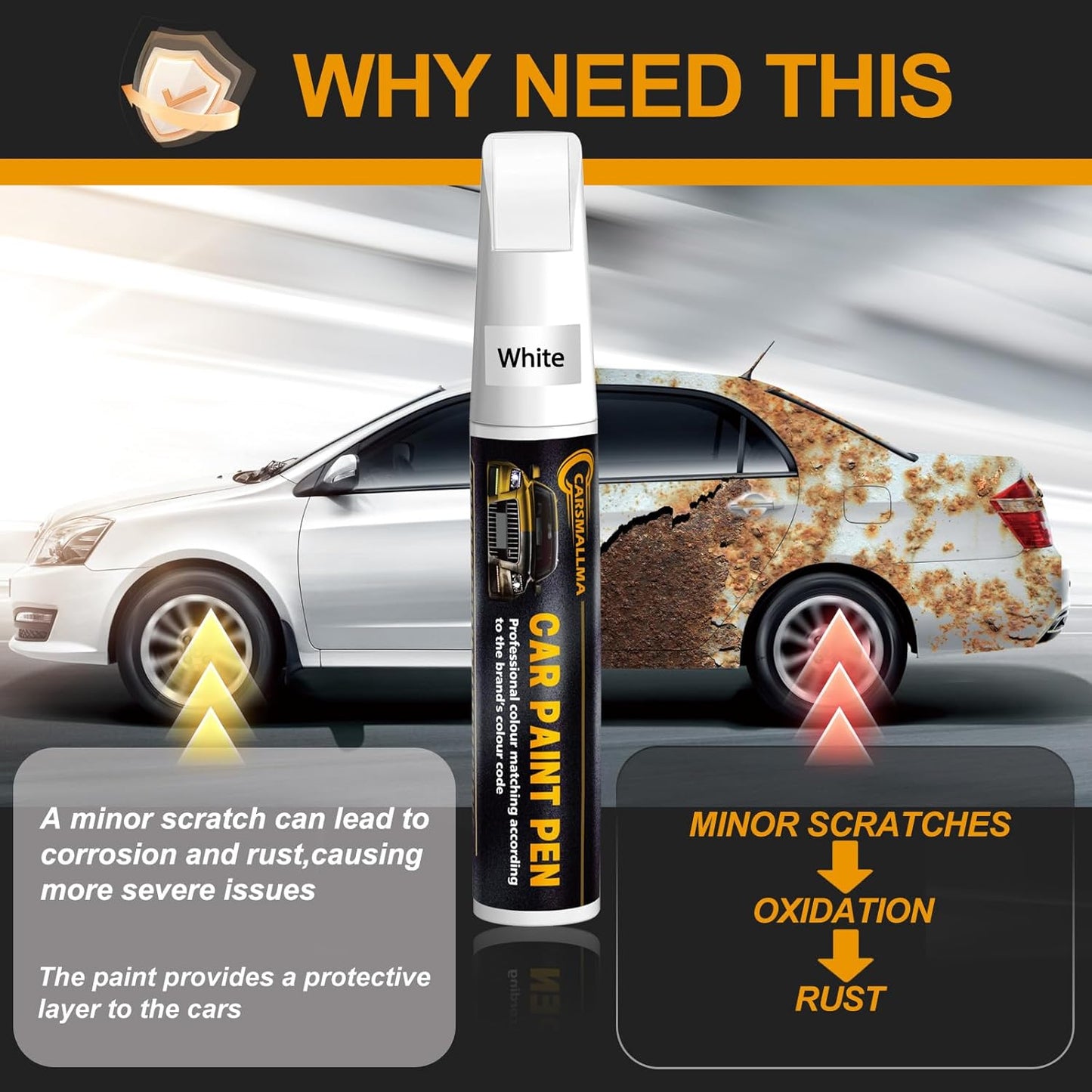 LC9A/0Q Pure White Car Touch Up Paint for Volkswagen, Color Accurate Car Paint Scratch Repair Pen Kit Quick & Easy Fix Vehicle Chips and Automotive Nicks Scuff