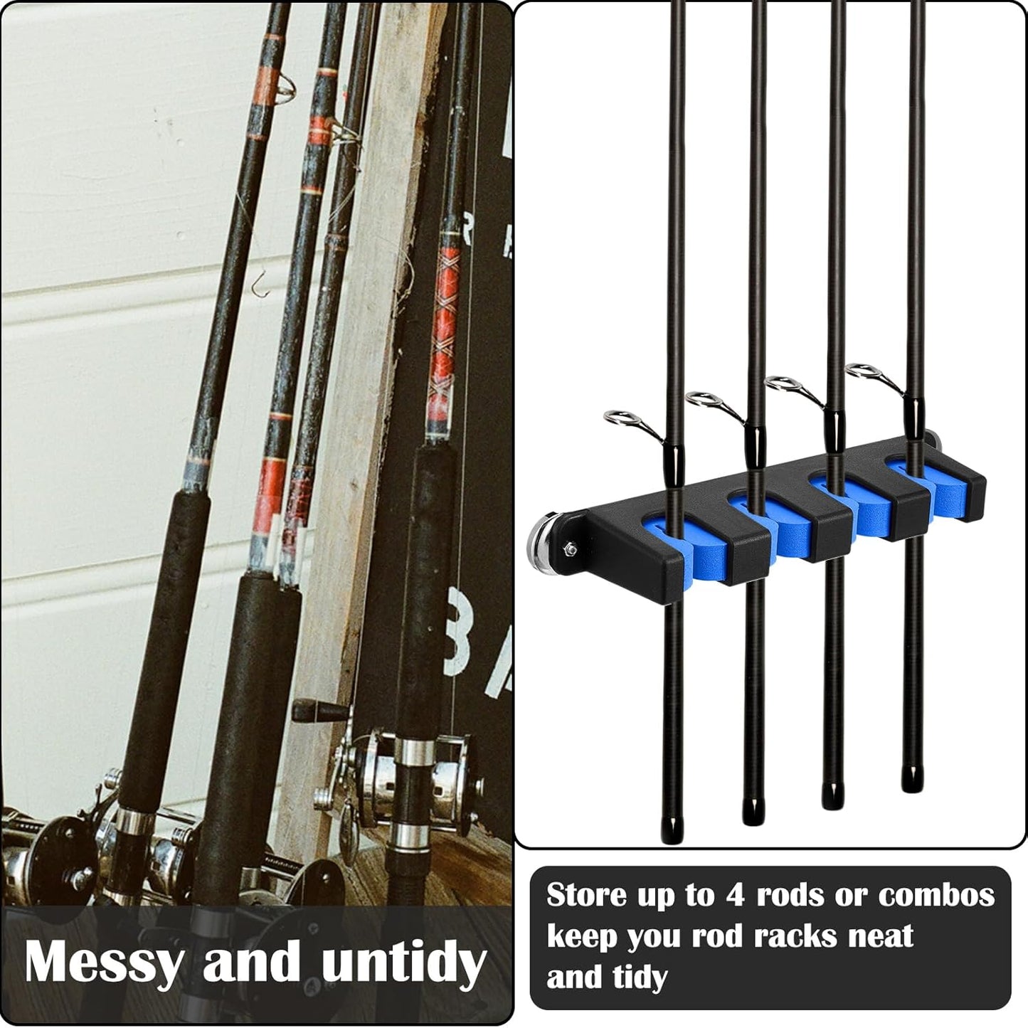 2 Pcs Magnetic Fishing Rod Holder for Car Fishing Pole Rack Vertical Rod Storage Holders for Truck Bed Boat Wall Garage Door