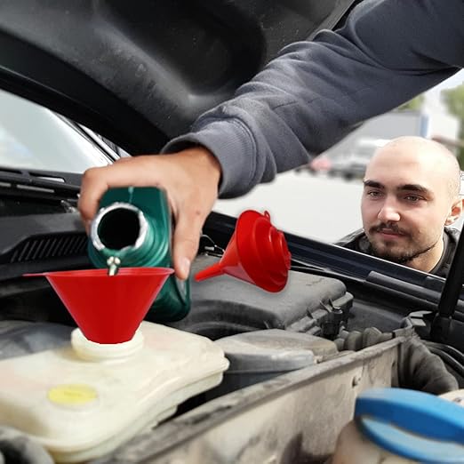 Plastic Oil Funnels for Automotive Use Set of 5, Large Flexible Fuel Funnel with Hose for Gas Transfer, Gasoline Funnels for Cars Boat Canning and Bottle