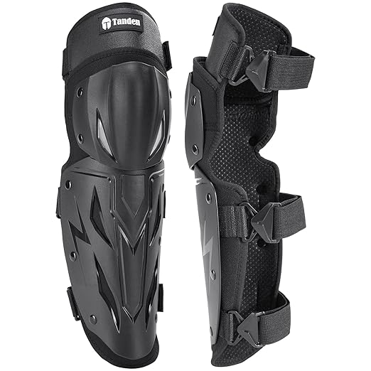 Motorcycle Knee Pads for Men Knee and Shin Guards, Motorcycle Leg Protection Armor Motocross Knee Guards Dirt Bike Pads Adjustable Crashproof Adults Protective Gear