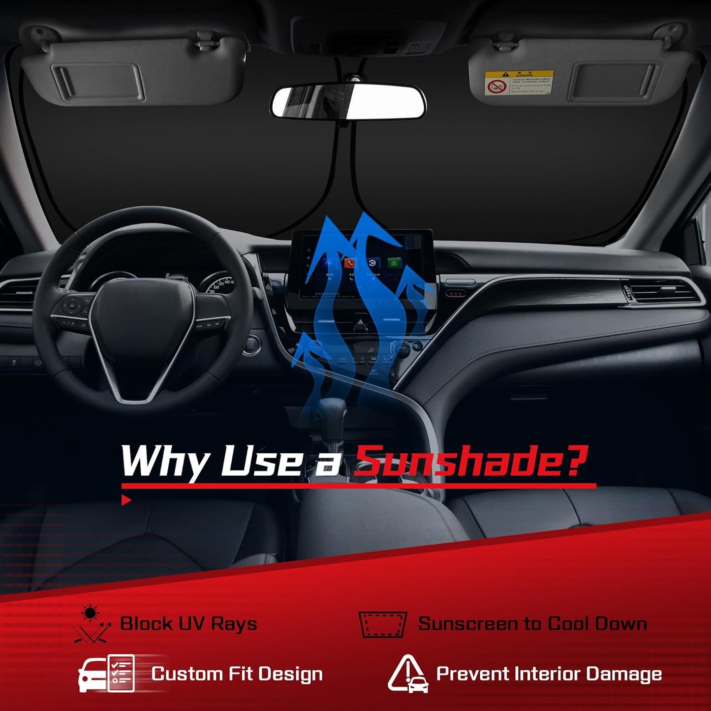 ARISMOTOR Windshield Sun Shade for Honda Odyssey (LX EX EX-L Touring Elite Minivan) 2018-2025 2026, Custom Fit Foldable Front Window Sunshade Sun Visor Protector, Block UV Rays Keep Your Car Cooler