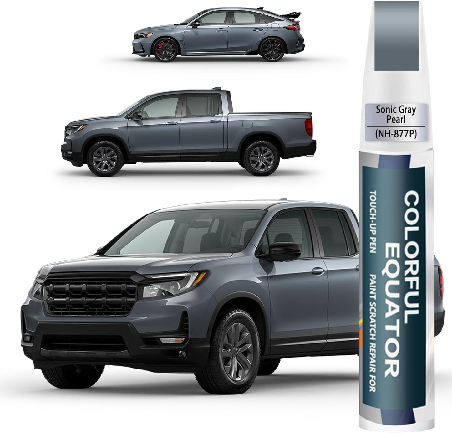 Sonic Gray Pearl(NH-877P/138P) Touch Up Paint Compatible with Honda, Car Paint Pen Scratch Repair Two-In-One Touch Up Paint, Premium Car Scratch Remover for Deep Scratches