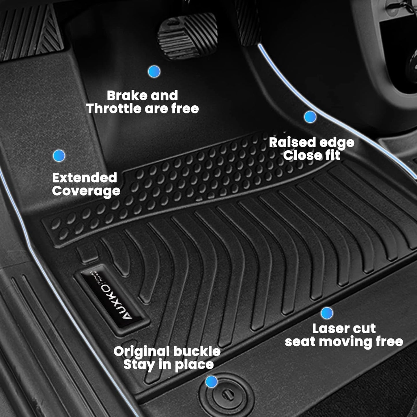Auxko All Weather Floor Mats Upper Cargo Mat Fit for Honda CR-V 2023 2024 2025 2026(Include Hybrid) TPE Rubber Liners CRV Accessories Odorless Anti-Slip Floor Mats Cargo Mat for Upper Position