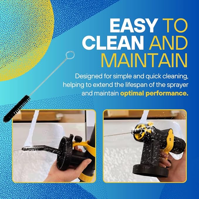 TWOWS, Paint Sprayer, 600W, HVLP Paint Gun, with 1200Ml Container, Cleaning & Viscosity Cup,4 Copper Nozzles and 3 Patterns, for House, Walls, Furniture, Carbinets, Fence, Door etc, Easy to Clean.