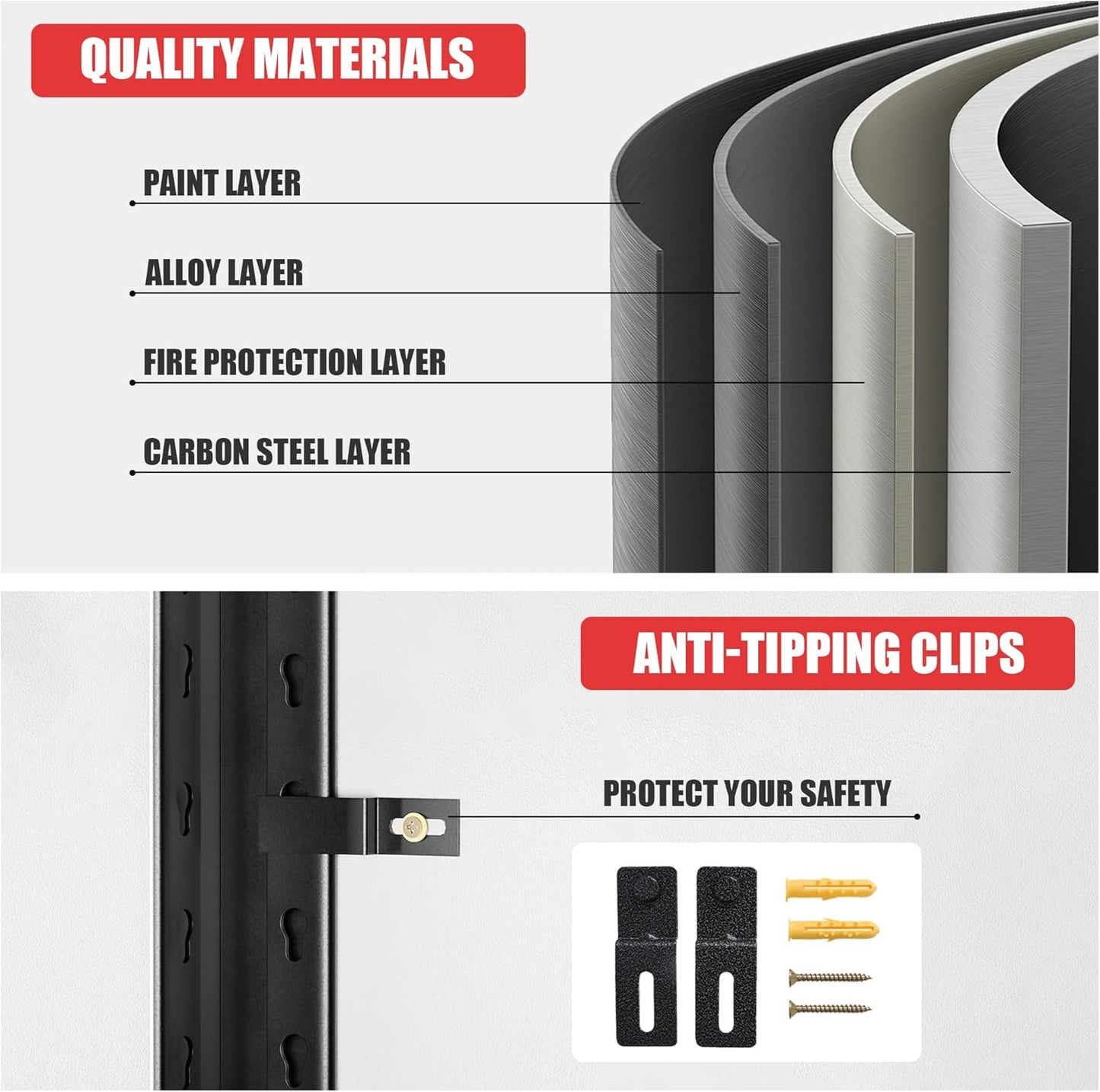 Storage Shelves Garage Shelving Heavy Duty - 72''H Garage Shelves Adjustable 5 Tier Metal Shelving Unit Storage Rack Shelving Industrial Utility Shelf 16" D x36 W x72 H（2 Pieces）