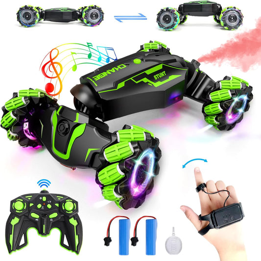 LiJiaHPK Gesture Control RC Car with Fog Spray 360° Stunt Flips & LED Lights Remote Control Toy for Kids Ages 5-7 STEM Learning Gift for Boys Girls