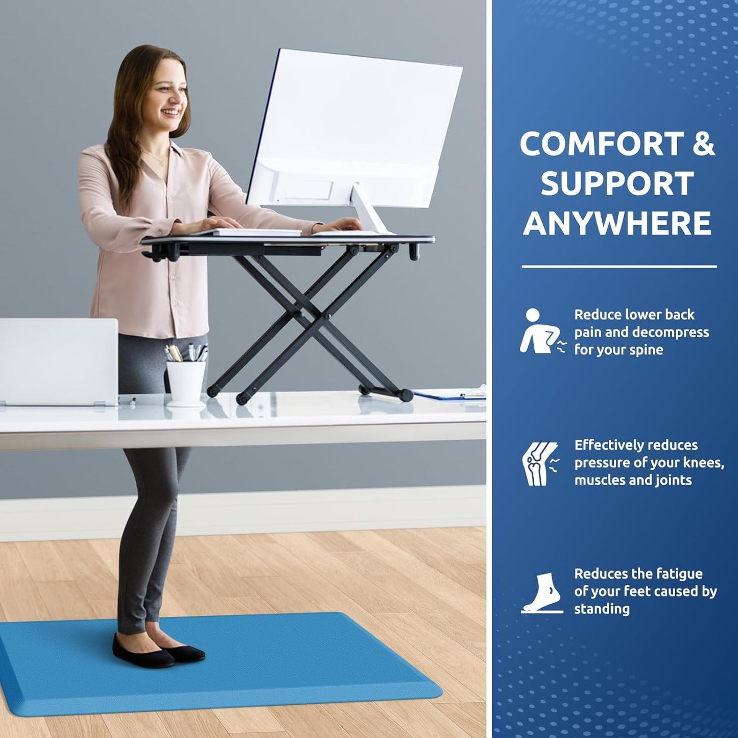 KitchenClouds Kitchen Mat Cushioned Anti Fatigue Rug 20"x32" Waterproof, Non Slip, Standing and Comfort Desk/Floor Mats for House Sink Office (Green)