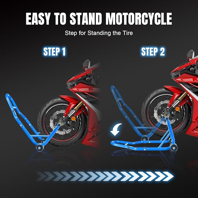 Motorcycle Stand Rear Combo Wheel Lift Stand, 500Lbs Capacity,Swingarm Spool Paddock Stand for Sport Bike,Fit for Yamaha, for Honda, Suitable for Kawasaki Light Blue