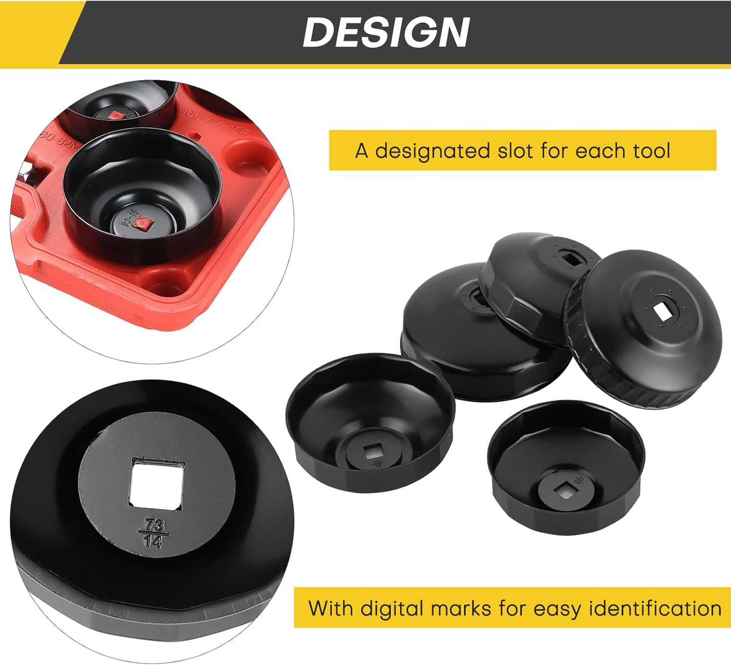 15PCS Oil Filter Cap Wrench Tool | Universal Oil Filter Socket Wrench Set 3/8 inch Drive