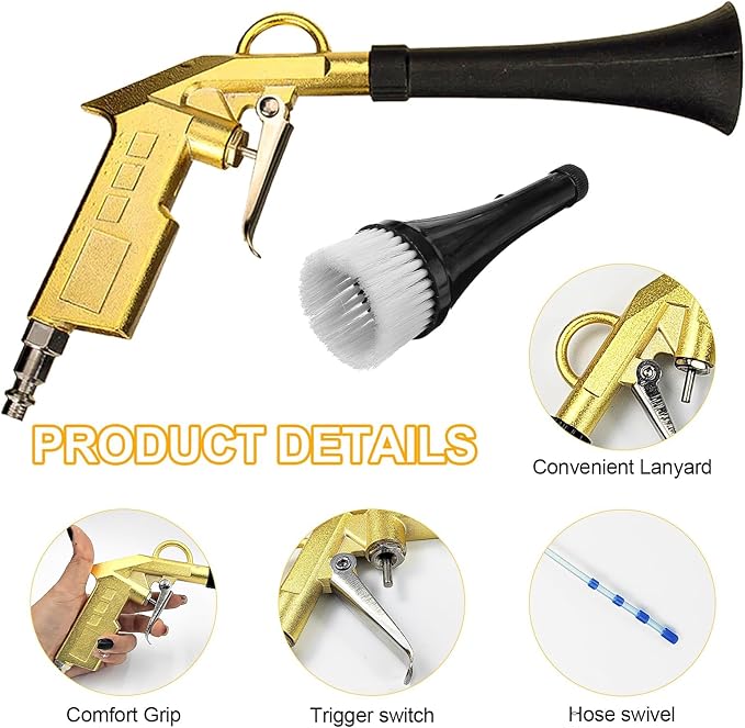 Air Compressor for Car Detailing Detailing Tool, High Pressure Air Gun Dry Cleaning Tool Kit, Air Gun, Car Clean Gun, Cleaning Gun, for Car Dry Cleaning