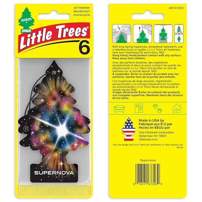 LITTLE TREES Car Air Freshener | Hanging Tree Provides Long Lasting Scent for Auto and Home | Supernova, 24 Air Fresheners