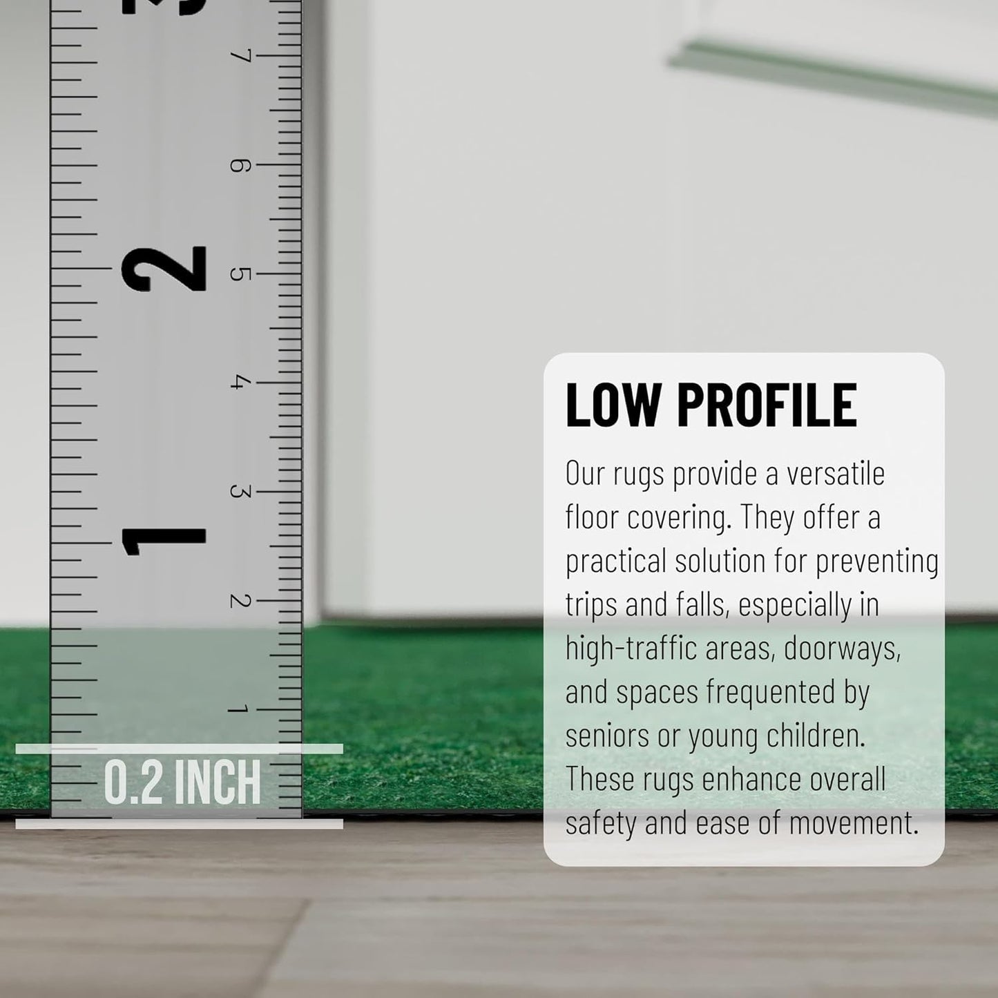 Ottomanson 2'7" x 7' Hallway Runner with Scraper Pile - Extra Durable Non-Slip Rug Mat for Indoor & Outdoor Use - Ideal for Kitchen, Entryway & Garage - High-Traffic Carpet, Green