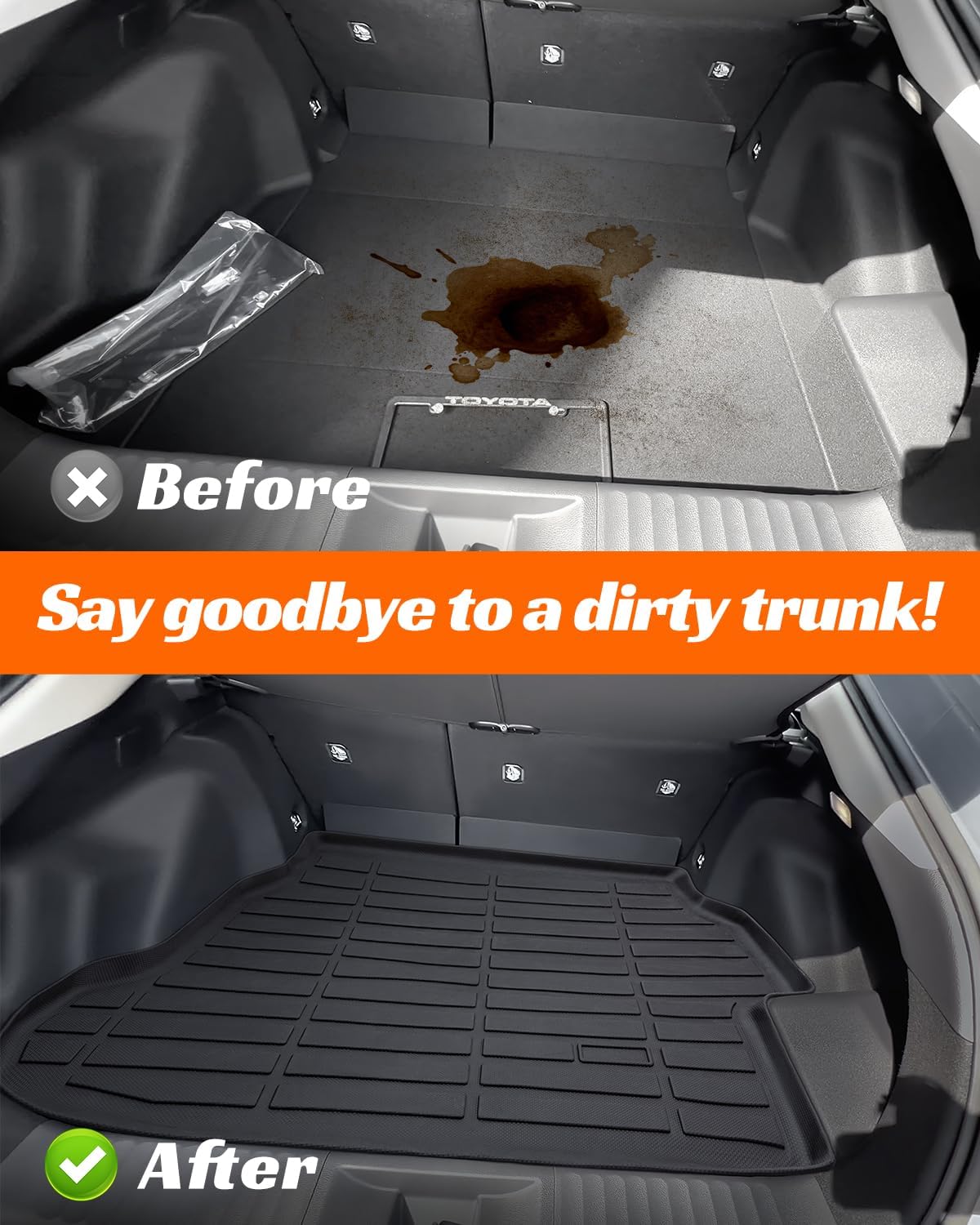 Floor Mats Cargo Liner for Toyota Prius 2023 2024 2025, All Weather Car Floor Mats for 5th Gen pruis 2023-2025, Non-Slip Waterproof Floor Liner Car Accessories for Prius LE XLE Limited Prime