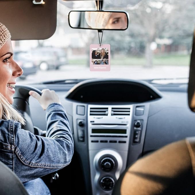 Custom Air Freshener for Car - Double Sided Printed Personalized with Picture Photo Text -Personalized gift for Valentine’s Day Birthday Christmas