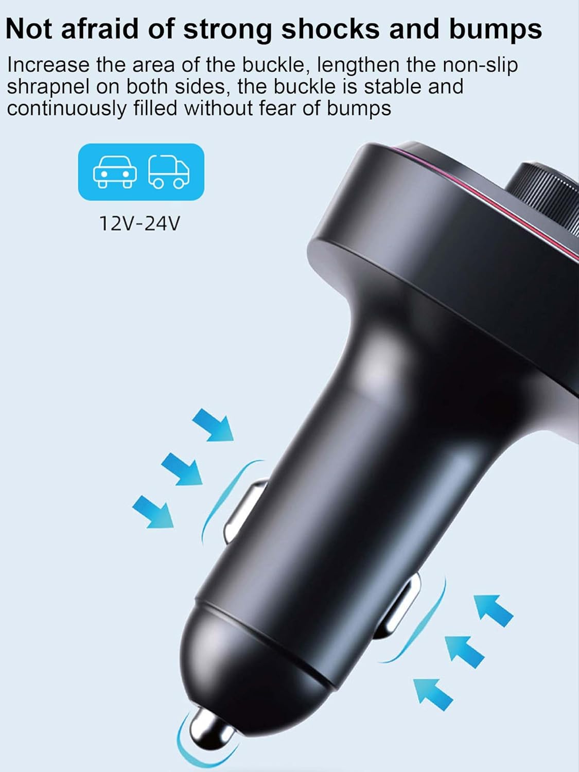 Bluetooth 5.3 FM Transmitter for Car, Wireless Car Adapter with QC 3.0 Fast Charging & PD 30W Type-C, Hands-Free Calling, U Disk Playback, EQ Sound Mode, 7-Color Ambient Light for Driving & Travel