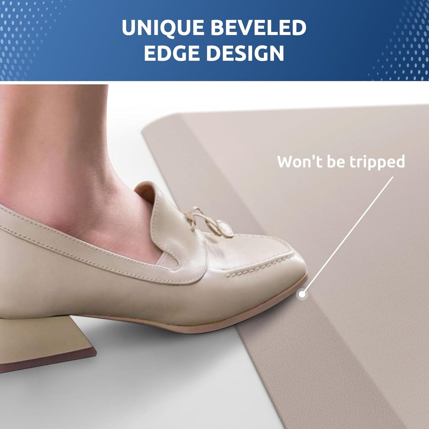 KitchenClouds Kitchen Mat Cushioned Anti Fatigue Kitchen Rug 0.8inch Waterproof Non Slip Kitchen Rugs and Mats Standing Desk Mat Comfort Floor Mats for Kitchen Sink Office (17.3"x39",Khaki)