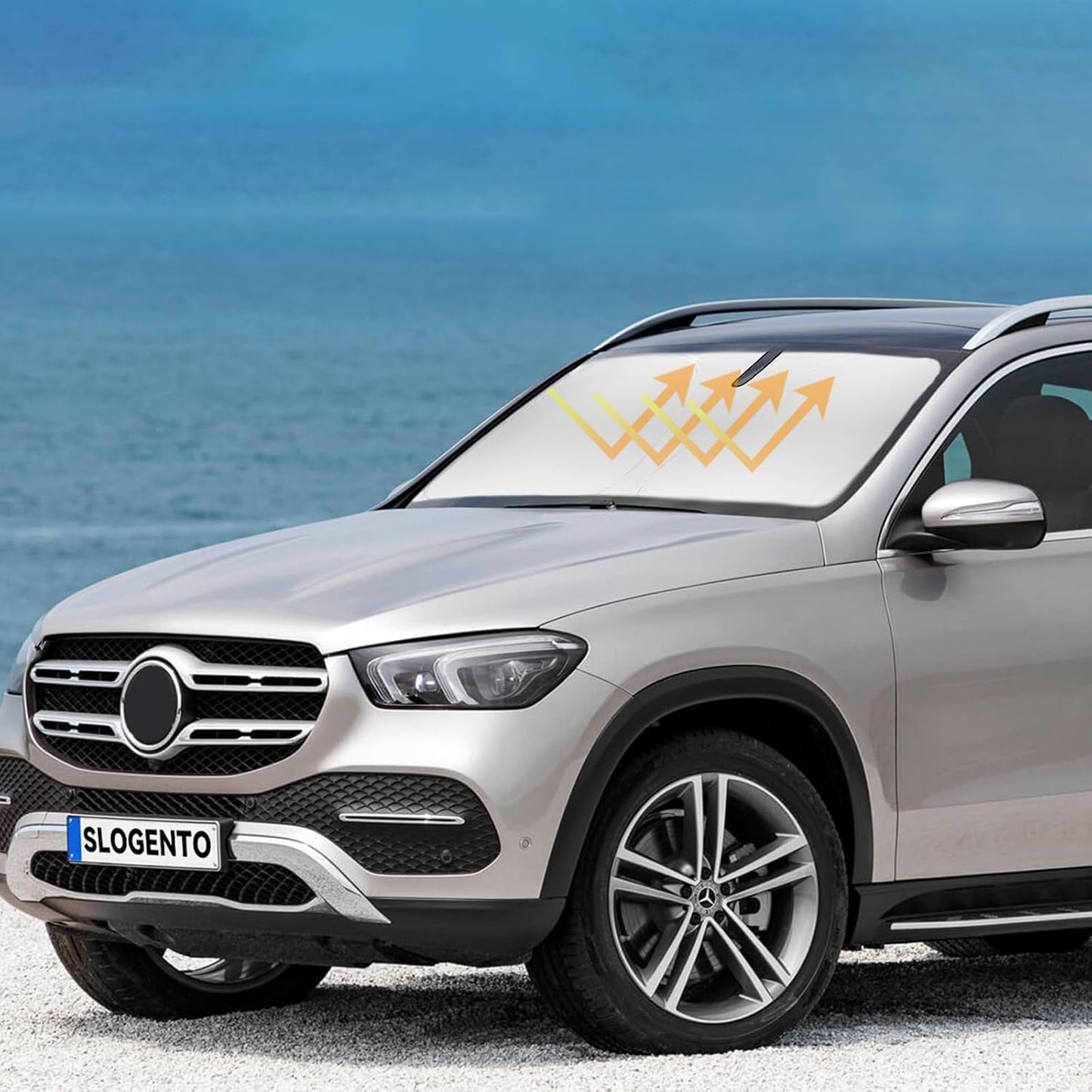 Sun Shade Sunshade for Mercedes Benz GLE 350 450 2012-2018 2019(Not Fit for GLE Coupe) Front Window Sun Visor Windshield Cover for Benz GLE Class Foldable Shield Protector Block UV Ray Car Accessories