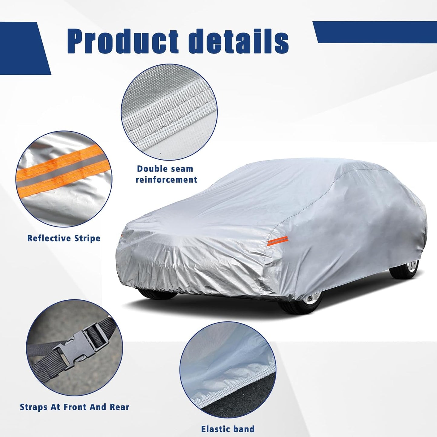 Kayme 6 Layers Car Cover Custom Fit for Chevrolet Chevy Camaro (2010-2025) Waterproof All Weather for Automobiles, Outdoor Full Cover Rain Sun UV Protection.Sliver