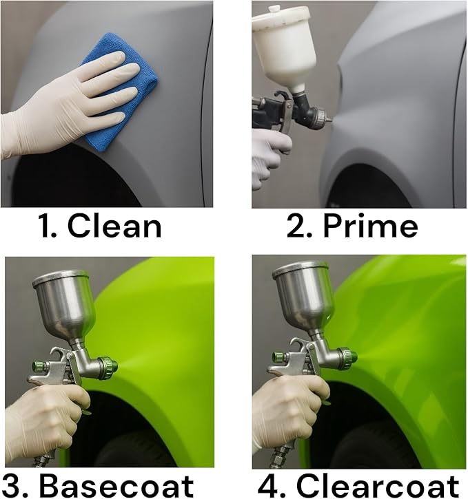 LiME LiNE Automotive Urethane Basecoat 1K Urethane color, High Coverage, Mix 1:1 With Urethane Reducer, Ready for 2K Clearcoat (Battleship Gray,1 Quart)