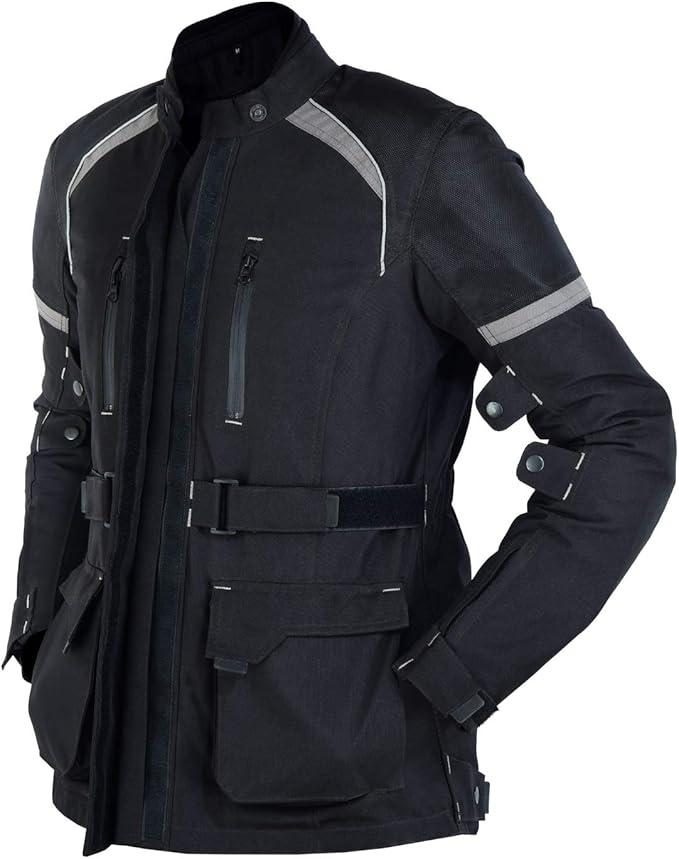 A&H Apparel All Season Mens Motorcycle Touring Jacket with CE Approved Armor Mens