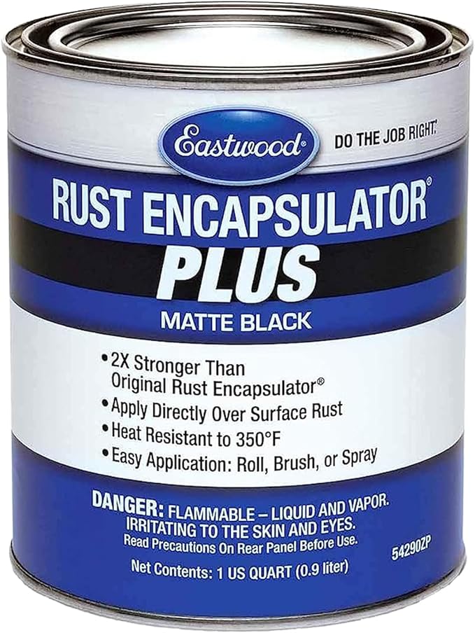 Eastwood Matte Black Rust Encapsulator Plus | Long Lasting Durable Finish 1 Coat Maximum Rust Protection | Heat Resistance up to 350 degrees Fahrenheit | 1 Quart, Matte Black
