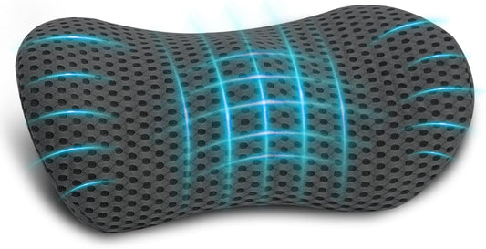 Lumbar Pillow, Memory Foam Lumbar Support Pillow for Office Chair and Car Seat, Ergonomic Streamline Back Pillow for Lower Back Pain Relief, Back Support Pillow for Sitting, Driving, Traveling