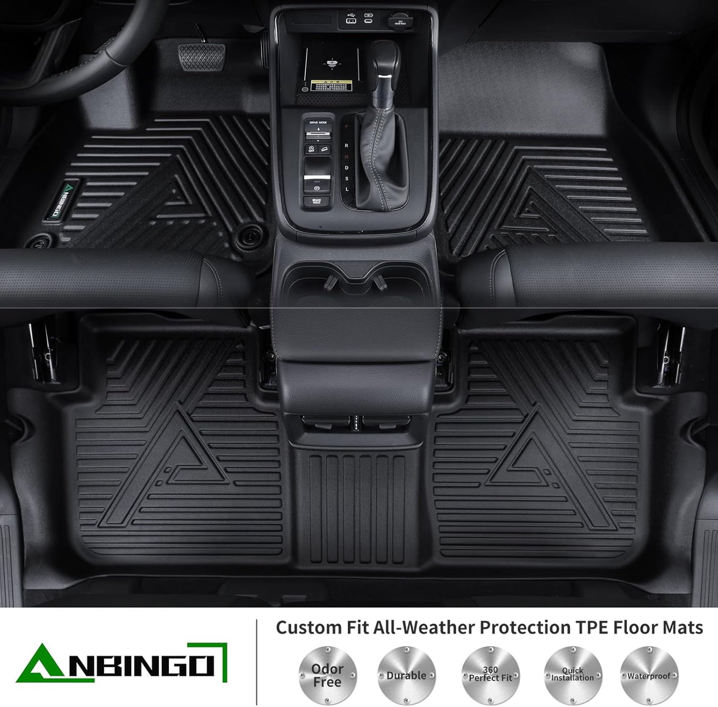 ANBINGO® 2025 Honda Ridgeline Floor Mats, Fit for 2024 Ridgeline, 2017 Ridgeline, 2018 Ridgeline, 2019 Ridgeline, 2020 Ridgeline, 2021 Ridgeline, 2022 Ridgeline, 2023 Ridgeline