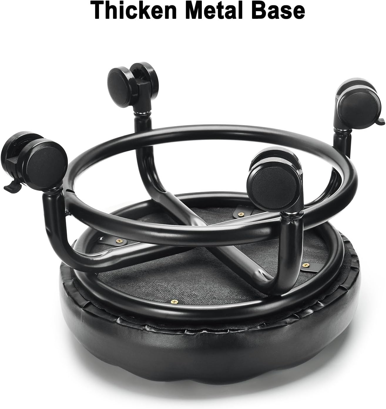 Low Height Rolling Stool Roller Stool PU Leather Comfortable Seat 360°Swivel Rotating, Modern Rolling Chair for Home Office Garage Shop