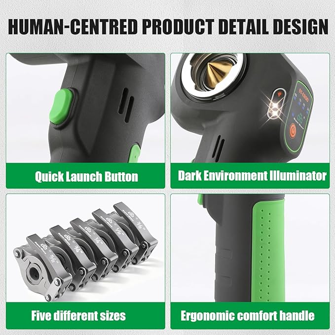 Super Stars Power Flaring Tool Kit ST-E800 - Cordless 45 Degree Automatic Flaring Tool for HVAC Copper Aluminum Tubing R410A R32