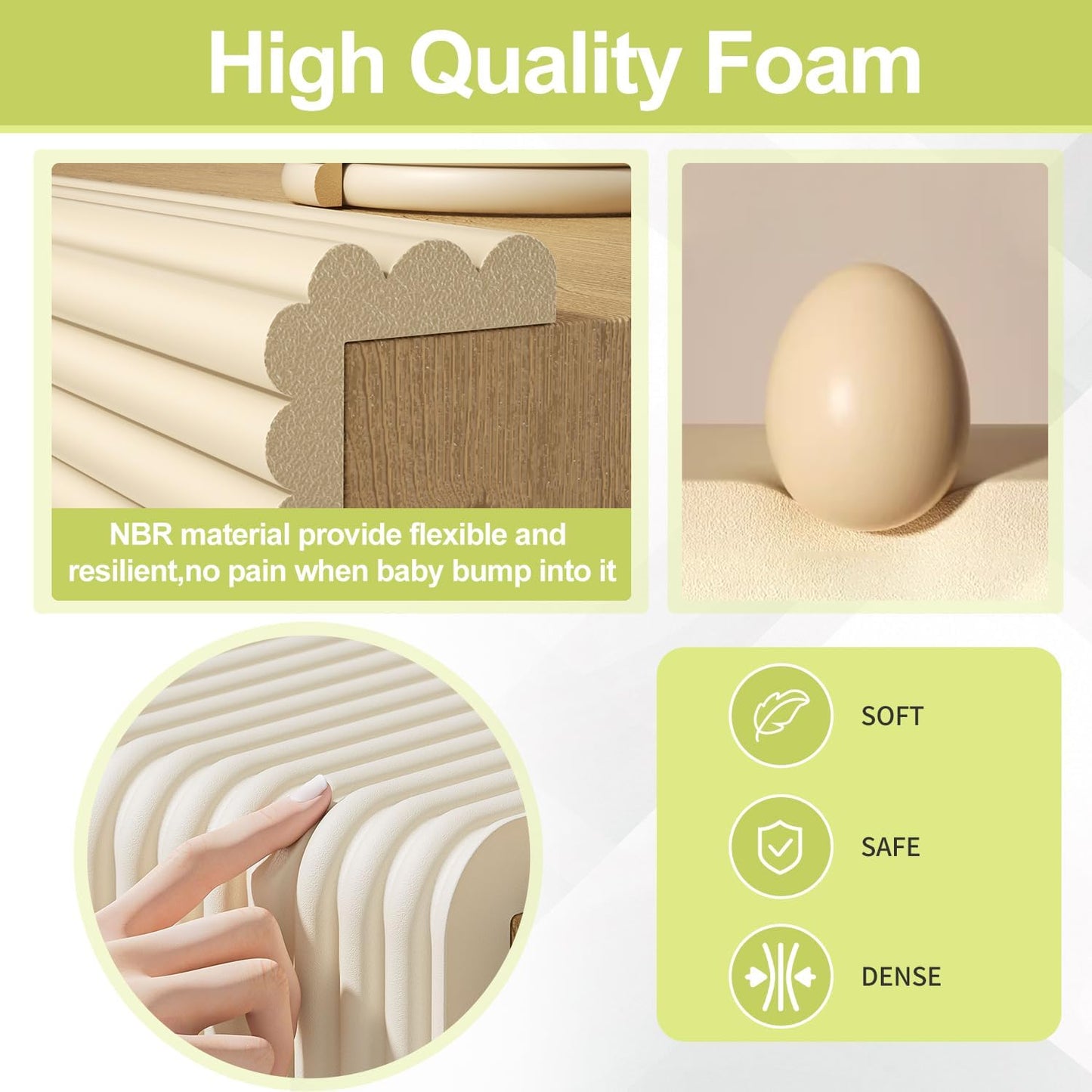 Baby Proofing Wall Corner Protector,Edge Guard Corner Protector,6.56ft Thinken Soft Corner Protectors Pre-Taped Soft Rubber Foam Edge Cushion for Furniture (Brown, 6.56Ft x 5.9" W x 0.47" Th)