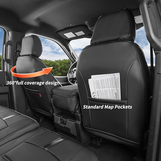 coverdream 4runner Car Seat Covers Full Set for 2025 2026 Toyota 4Runner 5 Seats Pickup Truck Seat Cushion,Fully Covered Luxury Waterproof Leather Seat Protector,Armrest Cover Included(Black)