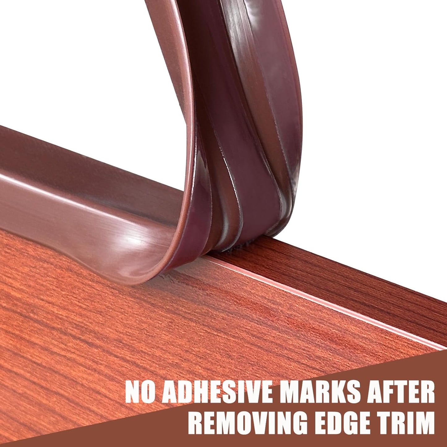 Rubber Edge Trim, Flexible Self-Adhesive U Shaped Peel and Stick Edge Banding, 1-3/4"(44.5mm) U Channel Protector, Edge Guards for Woods, Furniture, 20Ft, Brown Color