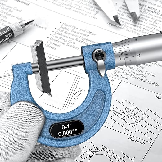 HDLNKAK Outside Micrometer, 0-1" Machinist Micrometer, 0.0001" Graduation Micrometer Set, Alloy Precision Micrometer, Machinist Tool, Micrometer Standard with Case