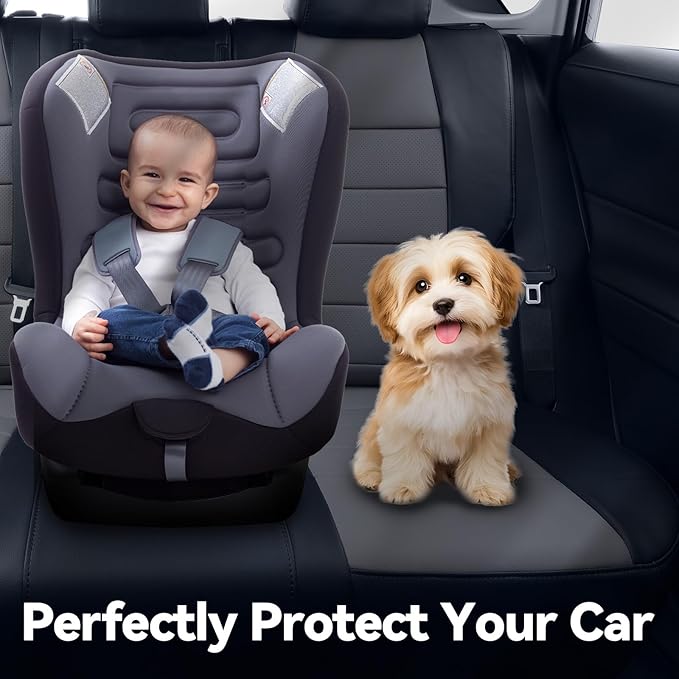 coverdream Corolla Cross Leather Seat Covers Custom Fit for 2022-2026 Toyota Corolla Cross L,LE,XLE,S,SE(Non-Hybrid),Fully Covered,Luxury Waterproof Car Seat Protector(Full Set,Black/Gray)