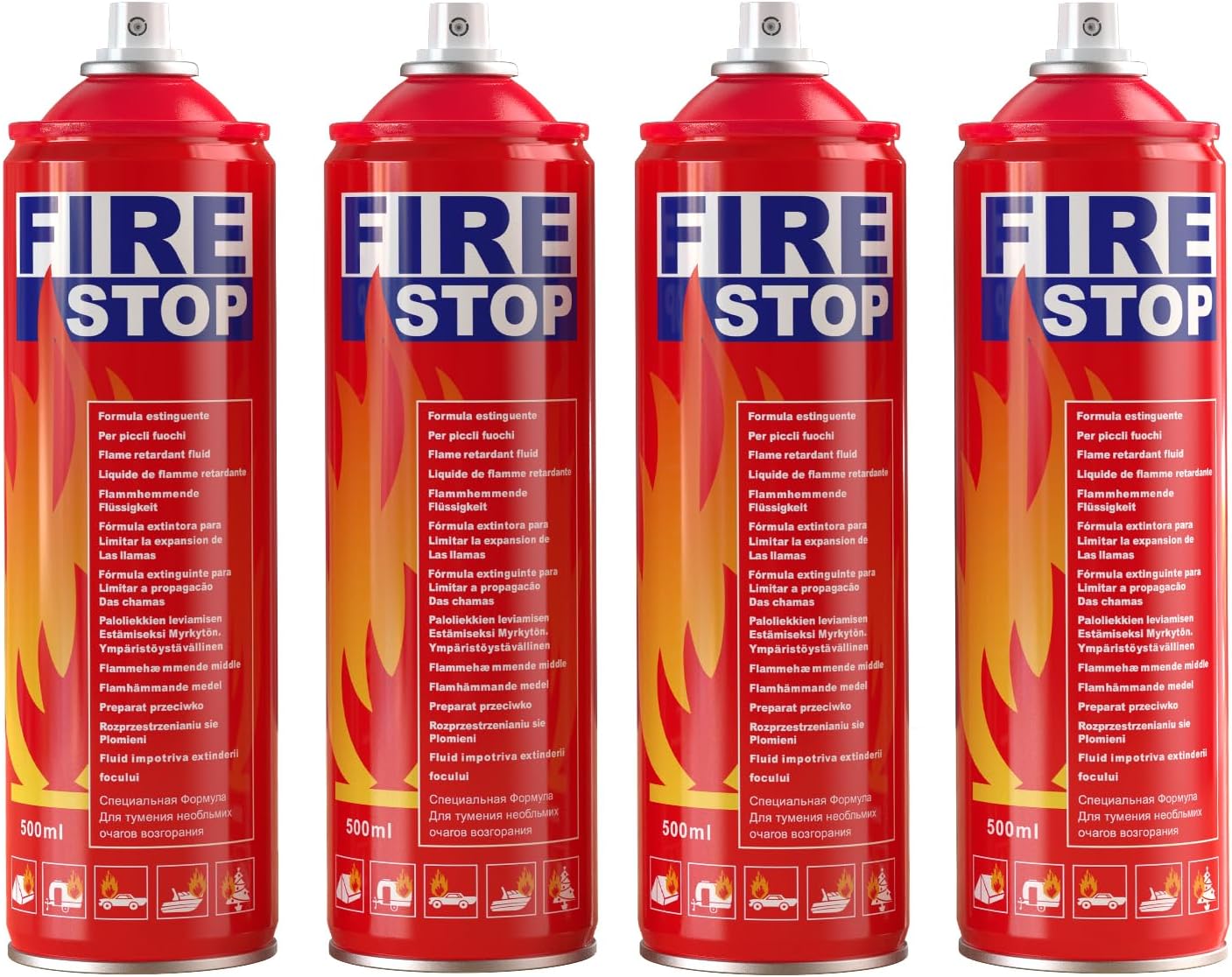 Fire Extinguisher 4-Pack with Mount Brackets，Portable for Home, Kitchen, Car, Boat，BBQ -Multi-Purpose Fire Protection