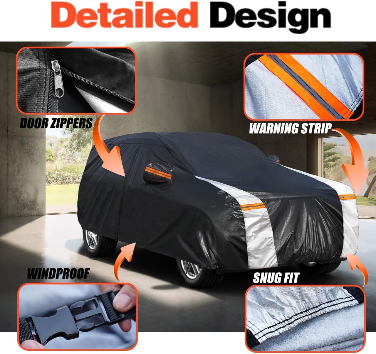 Porsche Macan Car Cover 100% Waterproof All Weather, Gift with Towel, 10 Layers SUV Car Cover Custom Fit 2014-2025 Porsche Macan, Full Exterior Covers Rain Sun UV Protection with Door Zipper.