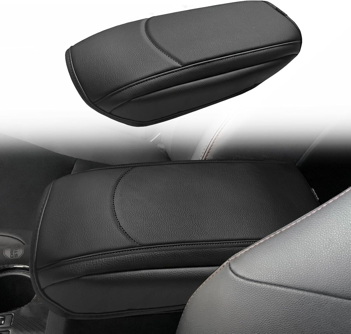 Muslogy Center Console Armrest Cover Compatible with Toyota 4Runner 2010-2024 Comfort Armrest Pad Arm Rest Cushion Vegan Leather Protector Regular Thick