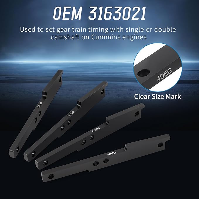 3163021 Cam Timing Tool Kit & 3163530 Jake Brake Adjustment Tool, Compatible with Cummins ISX QSX X15 Engine 2007-2017