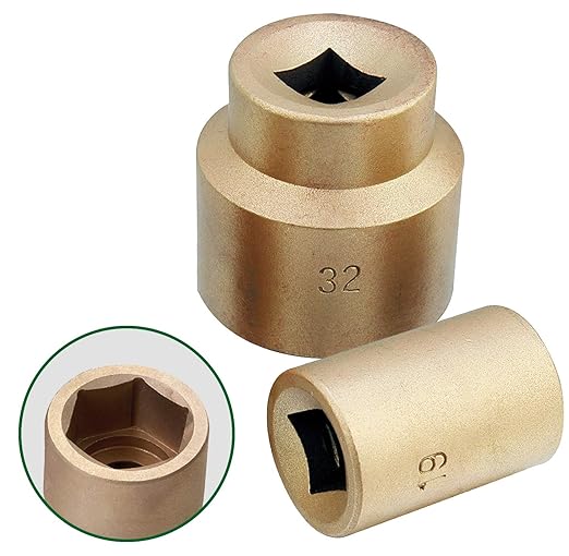 CS Unitec | Non-Sparking & Non-Magnetic Aluminum Bronze Impact Socket Set | 2-5/8 inch 6 Point Socket, 1 inch Drive