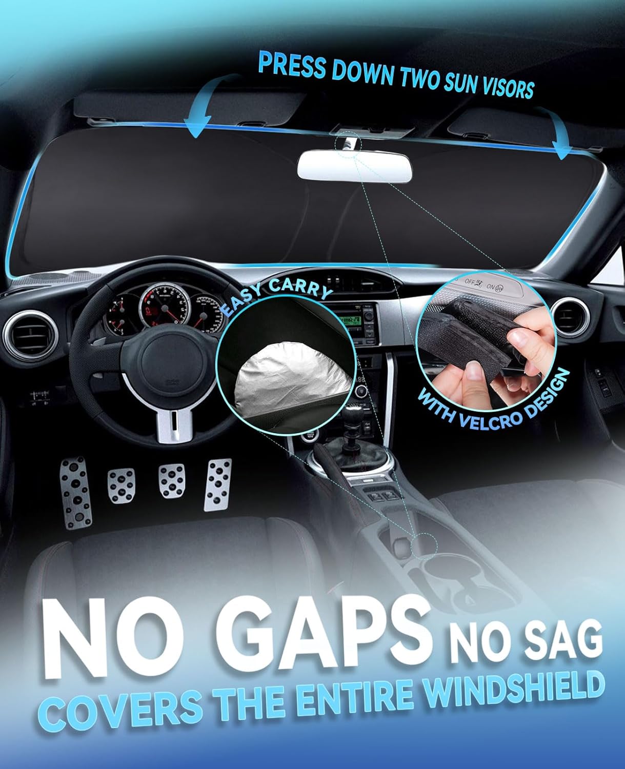 Sun Shade for Forester 2013-2018 Windshield Sunshade for Subaru Forester 2017 2016 Windshield Cover Window Shields Fit Forester Crossover, Base, Premium, Sport, Limited Accessories Sun Visor Protector